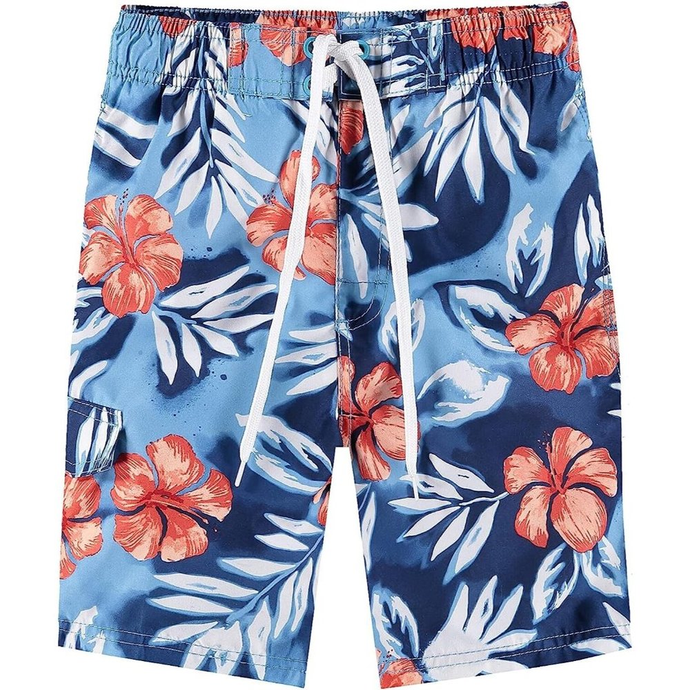 Kanu Surf Boys' Reflection Quick Dry UPF 50+ Beach Swim Trunk Vacay Blue Small 4